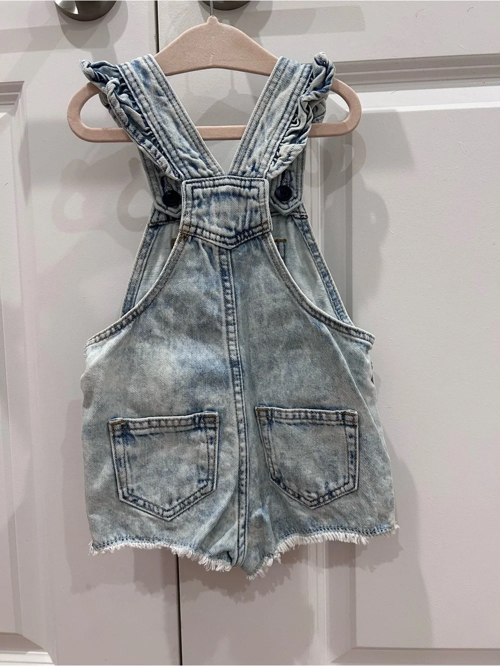 GAP Light Wash Denim Shortall Romper